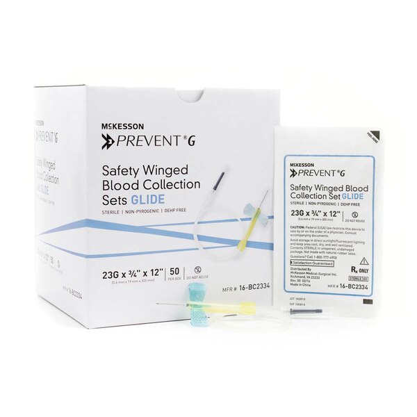 McKesson Prevent® G Blood Collection Set 23 Gauge 3/4 Inch Needle