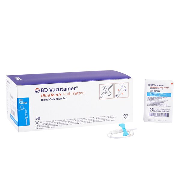 BD Vacutainer® UltraTouch™ Push Button Blood Collection Set, 25 Gauge ...