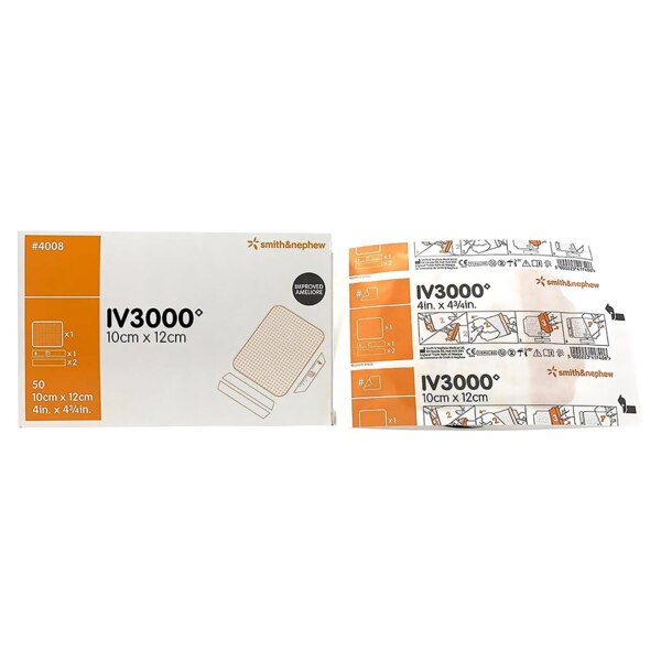 I.V. Dressing IV3000 REATIC Film 4 X 4-3/8 Inch Sterile, 66024008,  200/Case | Med-Vet International