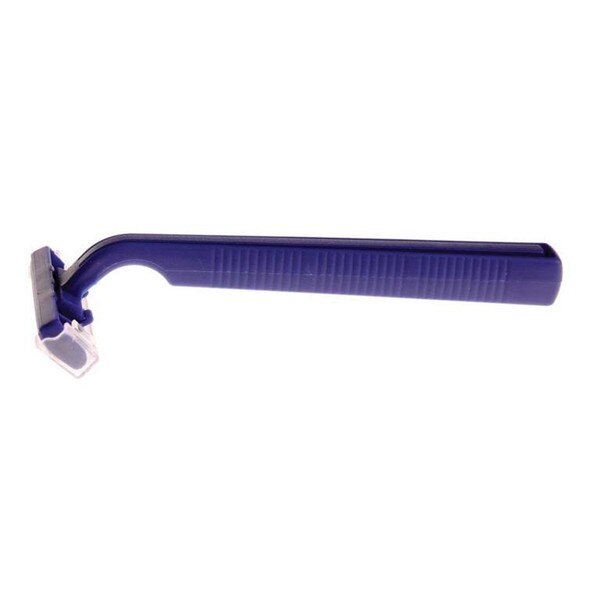 Twin Blade Facial Razors with Lube Strip, Blue, 10/pack | Med-Vet ...