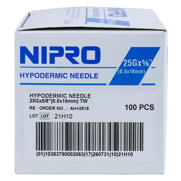 Nipro Syringe & Needle, 3mL, Luer Lock, 25G X 5/8