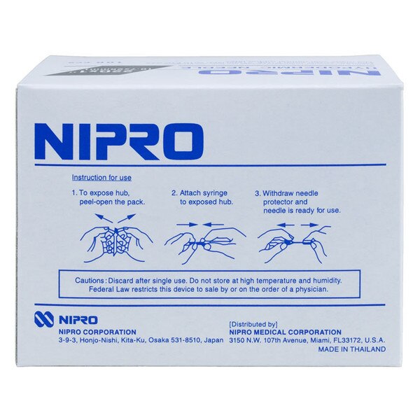 Nipro Syringe & Needle, 3mL, Luer Lock, 25G X 5/8