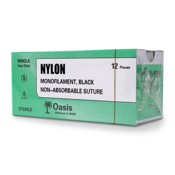 Oasis Nylon Suture, Size 4-0, with NFS-1 Needle, 12/box