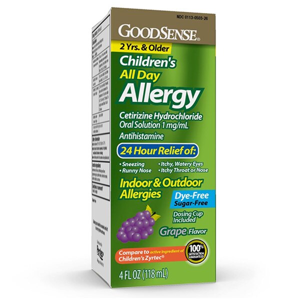 Cetirizine HCl, 5mg, 1mg/mL, Syrup, 118mL MedVet International