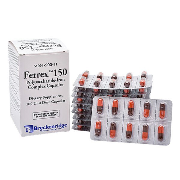 Ferrex 150 (Original Formula), 10x10 Blister Pack, 100 Capsules | Med ...