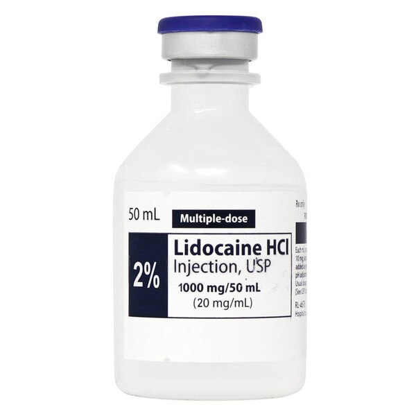 RX Lidocaine Injection 2%, for Nerve Block, 50mL, multi-dose, 25/Pack ...