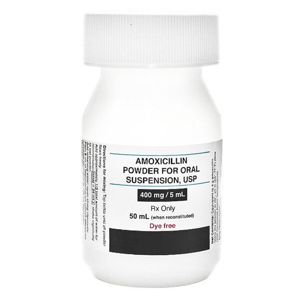 Amoxicillin Powder, 400mg/5mL, 50mL MedVet International
