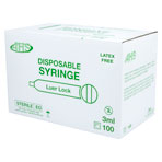 AHS Syringes, 3mL Luer Lock, 100/Box, AH03L