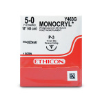 Ethicon Monocryl, 5-0 Poliglecaprone 25 Suture, 18in, P-3, 12/Box